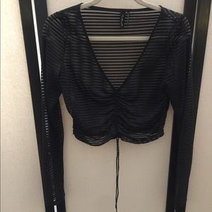 Urban Outfitters Sheer Black Top